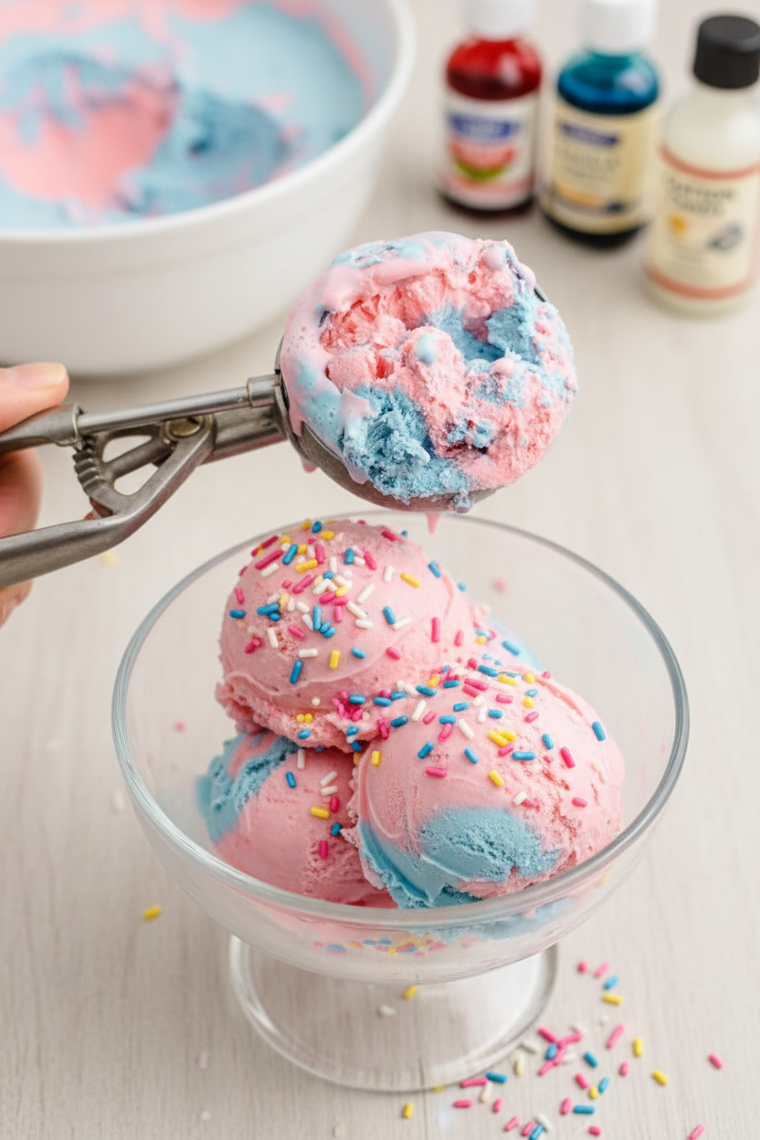 No Churn Cotton Candy Ice Cream