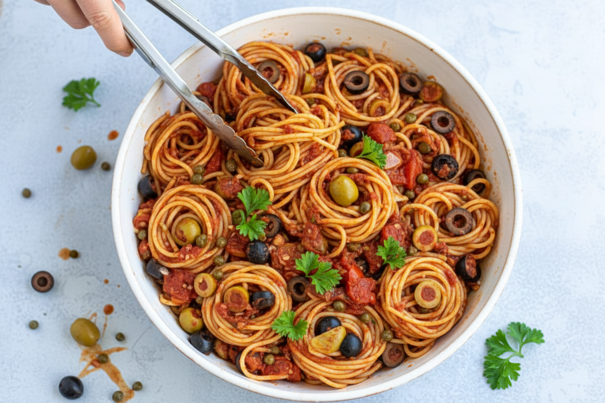 Easy Pasta Puttanesca Recipe The Schmidty Wife