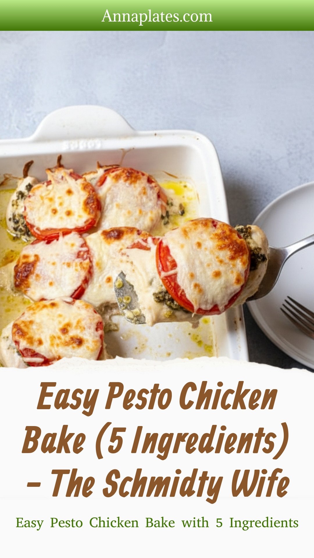 Easy Pesto Chicken Bake (5 Ingredients) - The Schmidty Wife