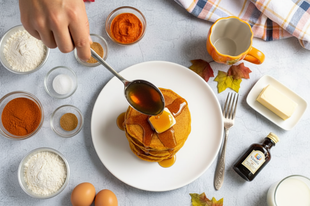The BEST Easy Pumpkin Pancakes Recipe - The Schmidty Wife