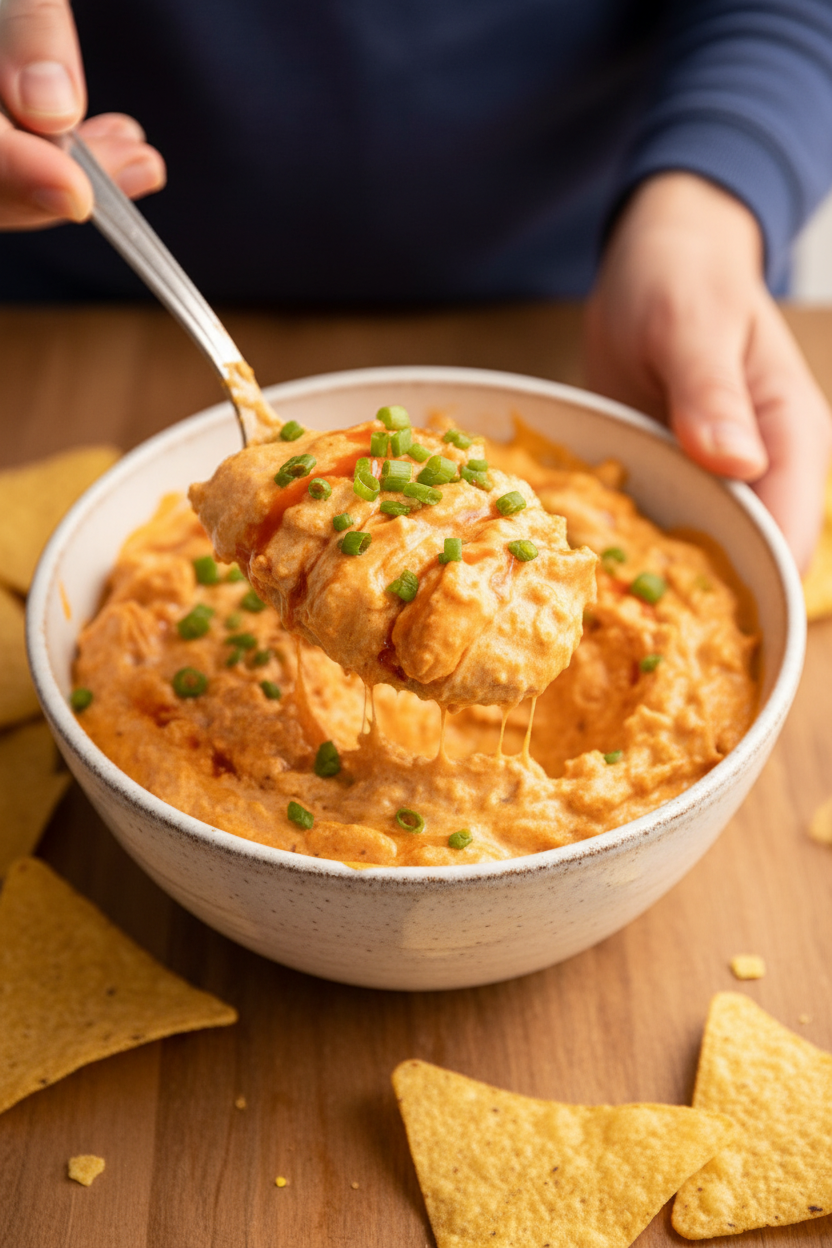 Easy Slow Cooker Buffalo Chicken Dip - The Schmidty Wife