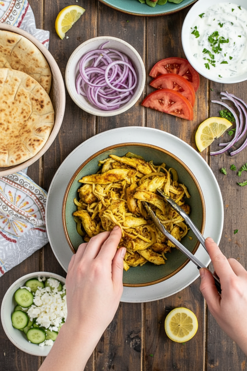 Easy Slow Cooker Chicken Shawarma - The Schmidty Wife