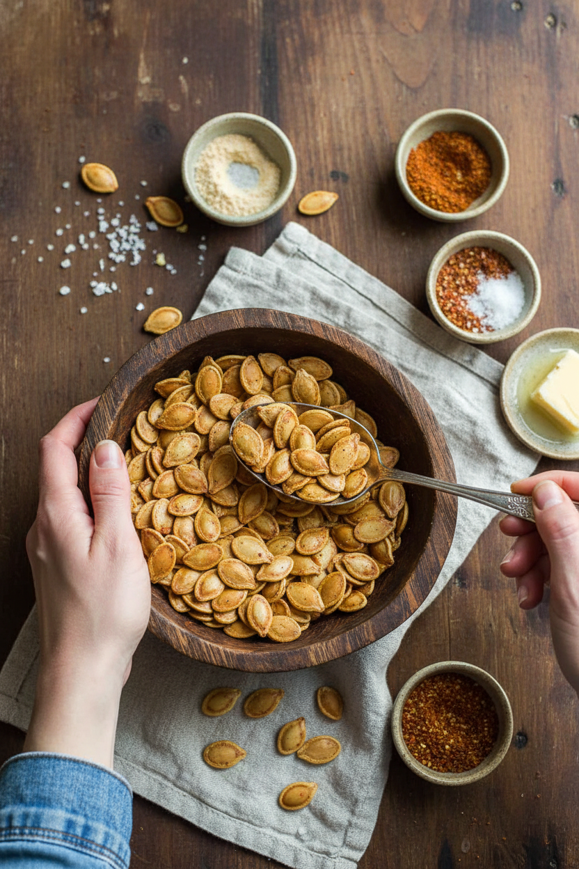 Easy Spiced Pumpkin Seeds - the BEST | Daily Dish Recipes