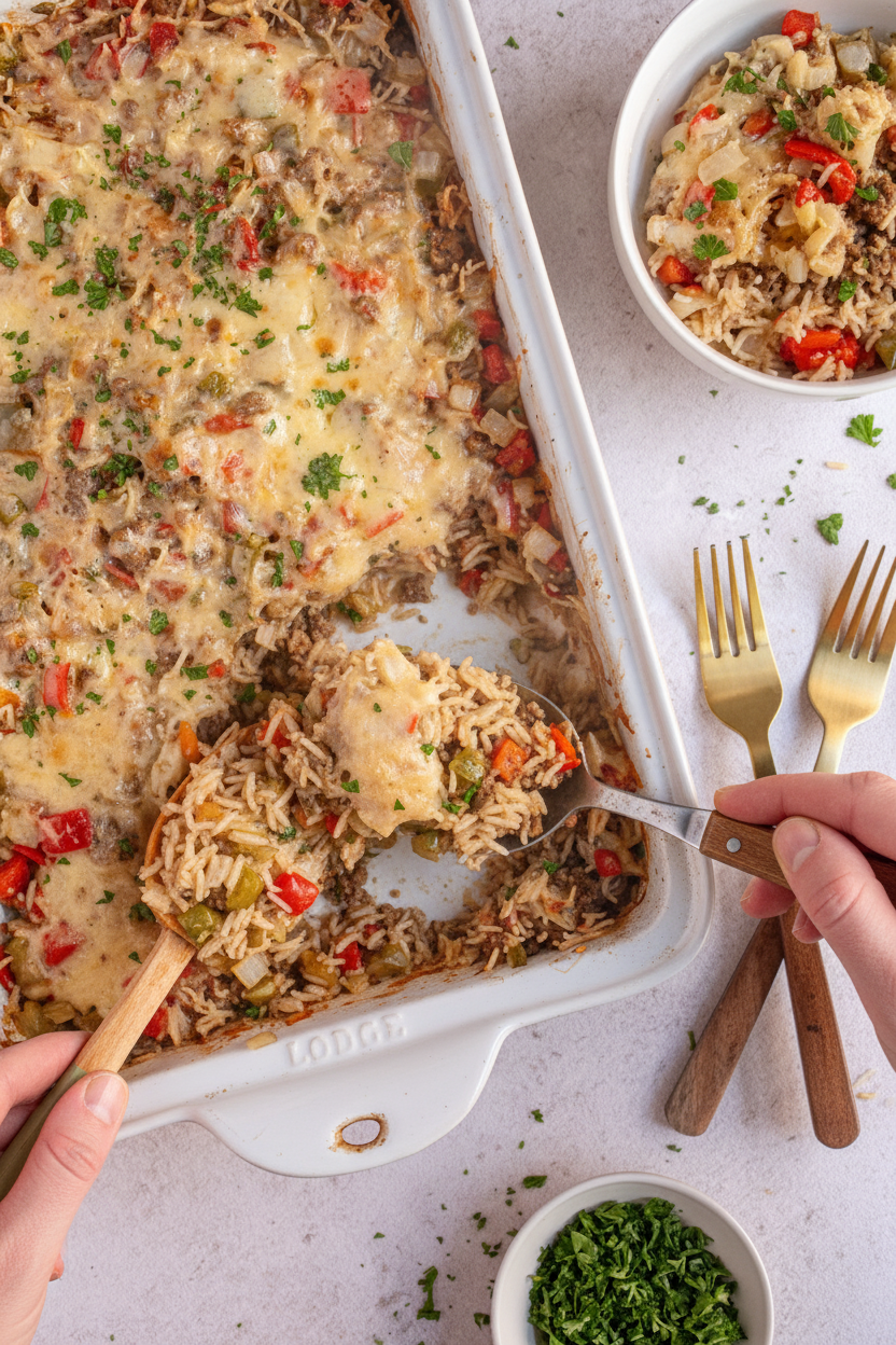 Easy Stuffed Pepper Casserole Recipe - The Schmidty Wife
