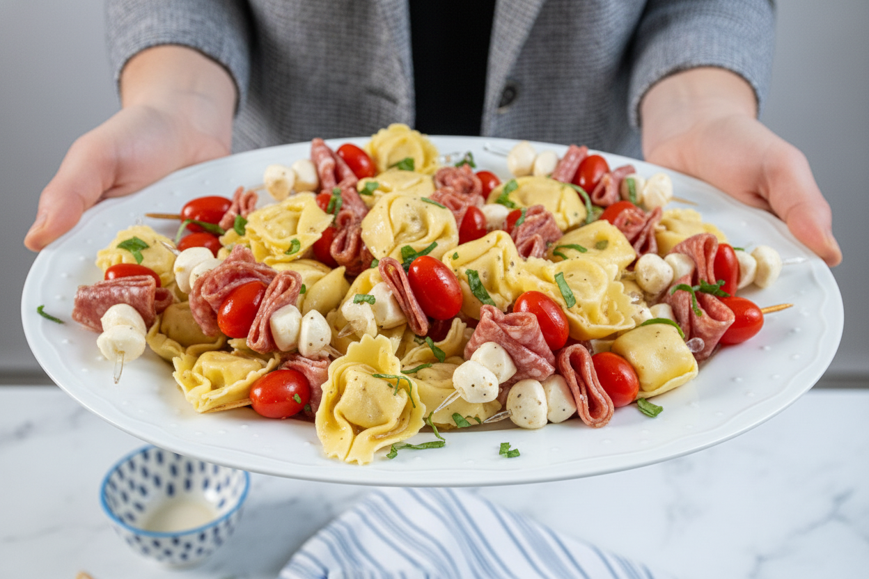 Easy Tortellini Skewers Appetizer - The Schmidty Wife