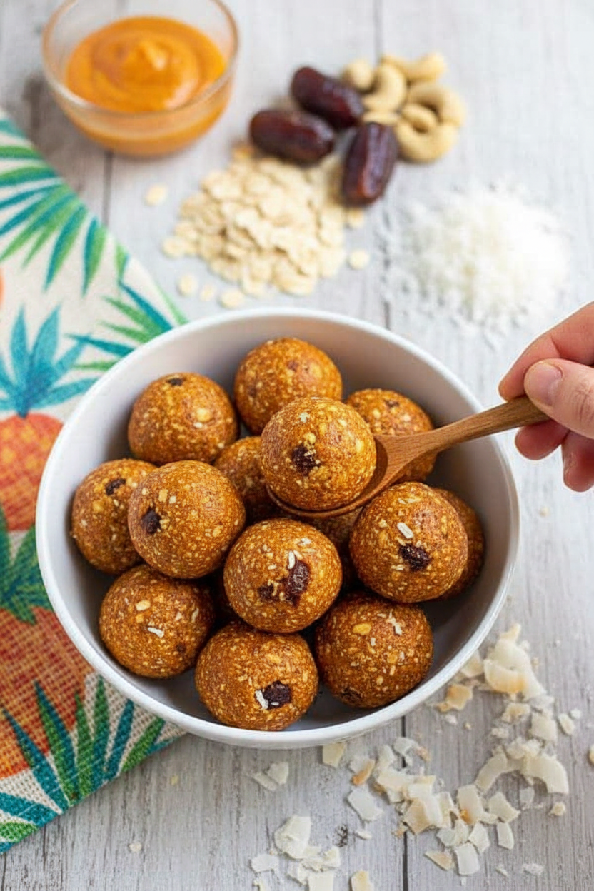 Easy Tropical Energy Bites Recipe - The Schmidty Wife