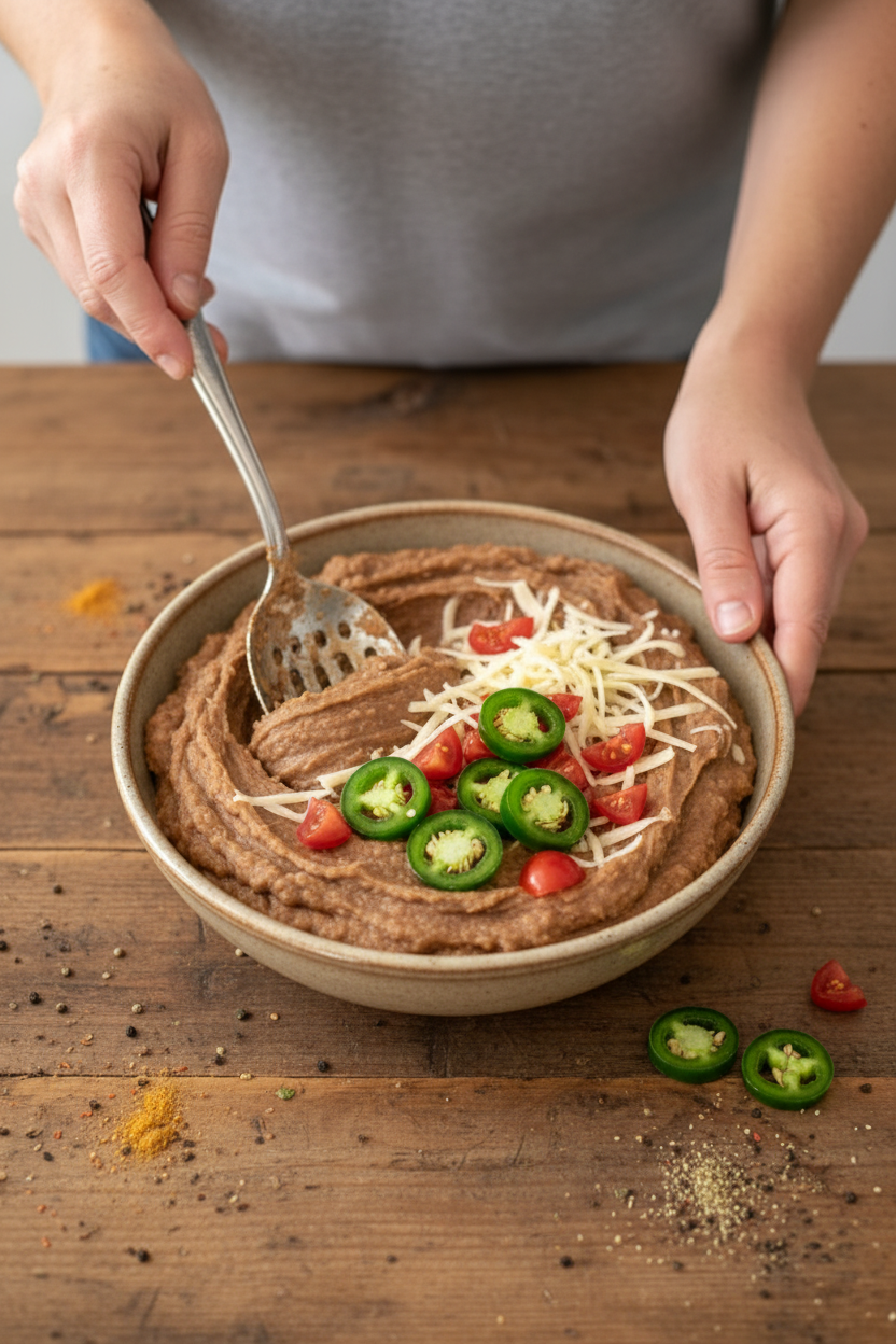 Easy Vegetarian Crockpot Refried Beans - The Schmidty Wife