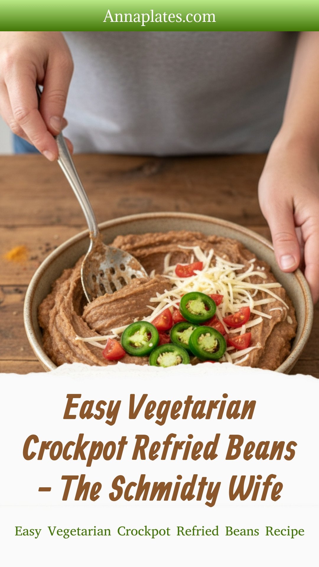 Easy Vegetarian Crockpot Refried Beans - The Schmidty Wife