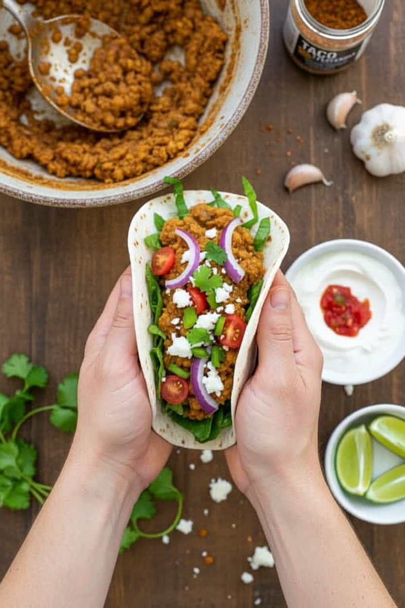 Easy Vegetarian Red Lentil Tacos - The Schmidty Wife