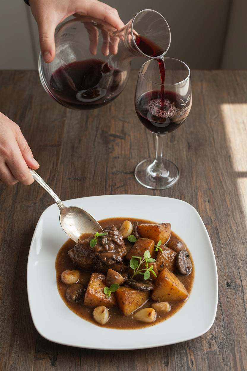 Elegant Pot Roast with a Glass of Wine #SundaySupper
