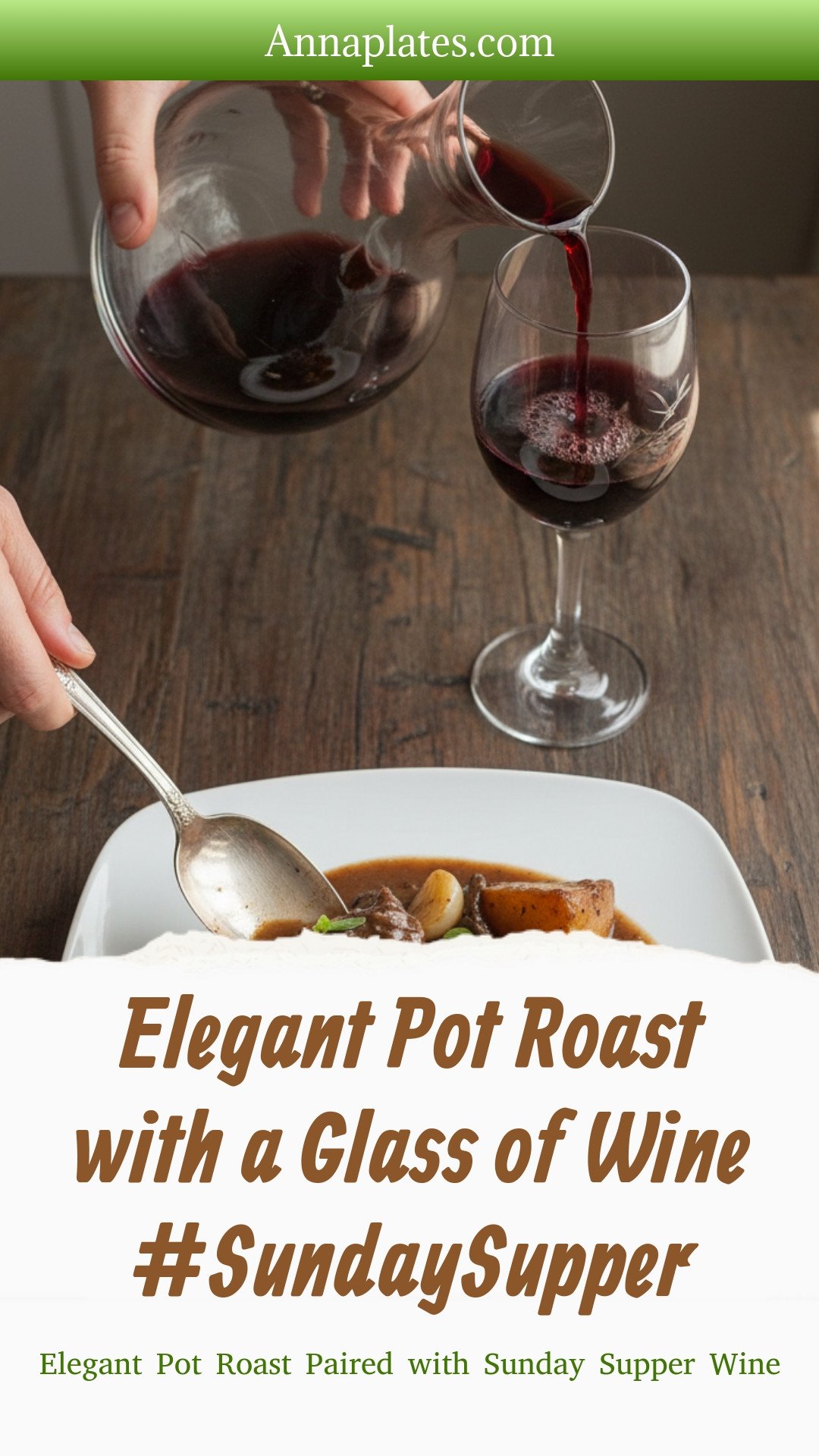 Elegant Pot Roast with a Glass of Wine #SundaySupper