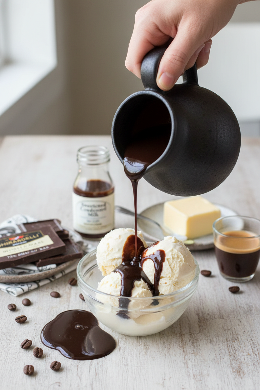 Fast Easy Mocha Fudge Sauce