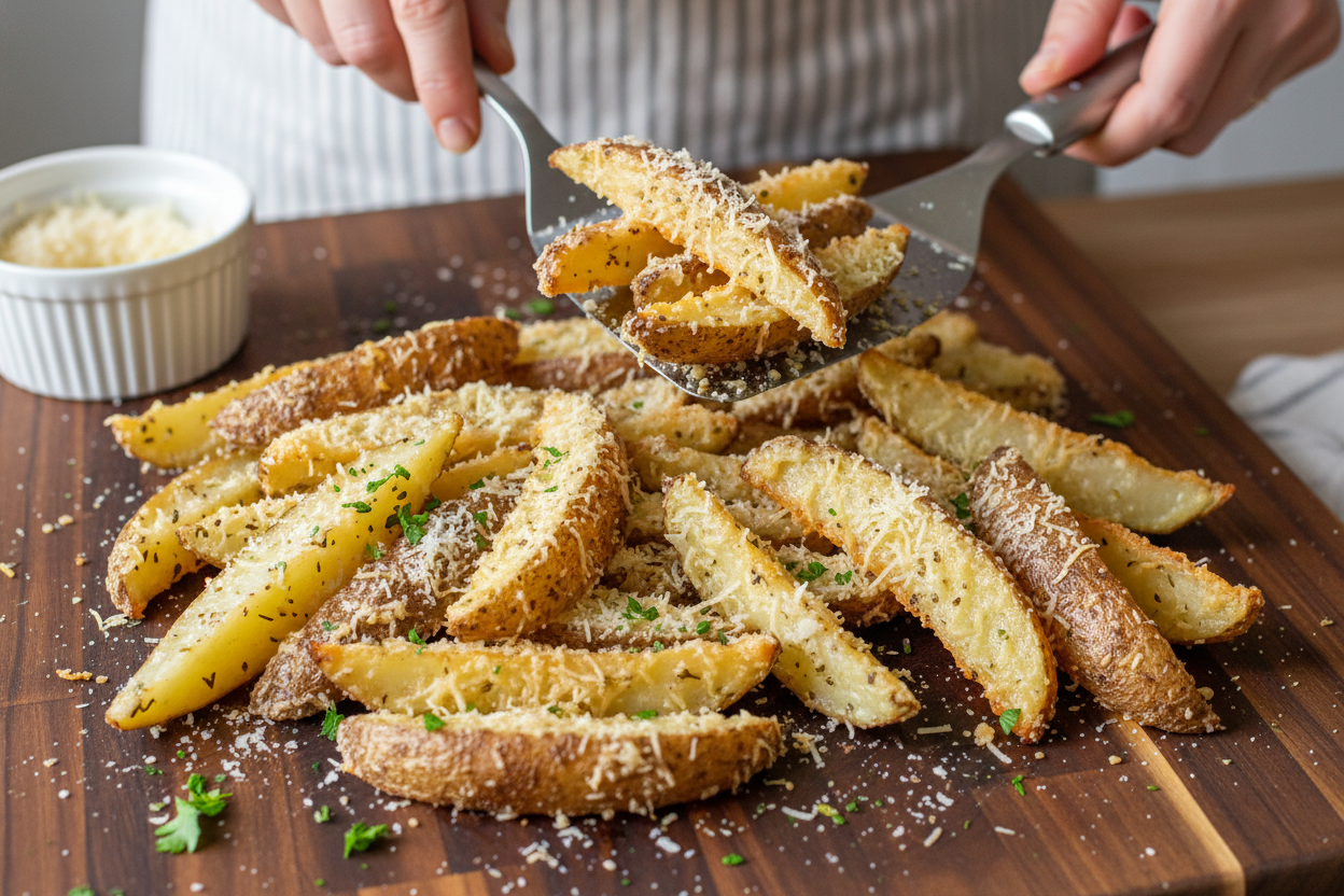 Fast Easy Oven Baked Garlic Parmesan Fries