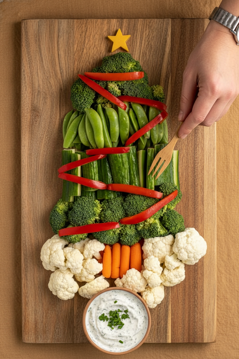 Fun Christmas Tree Veggie Tray - The Schmidty Wife