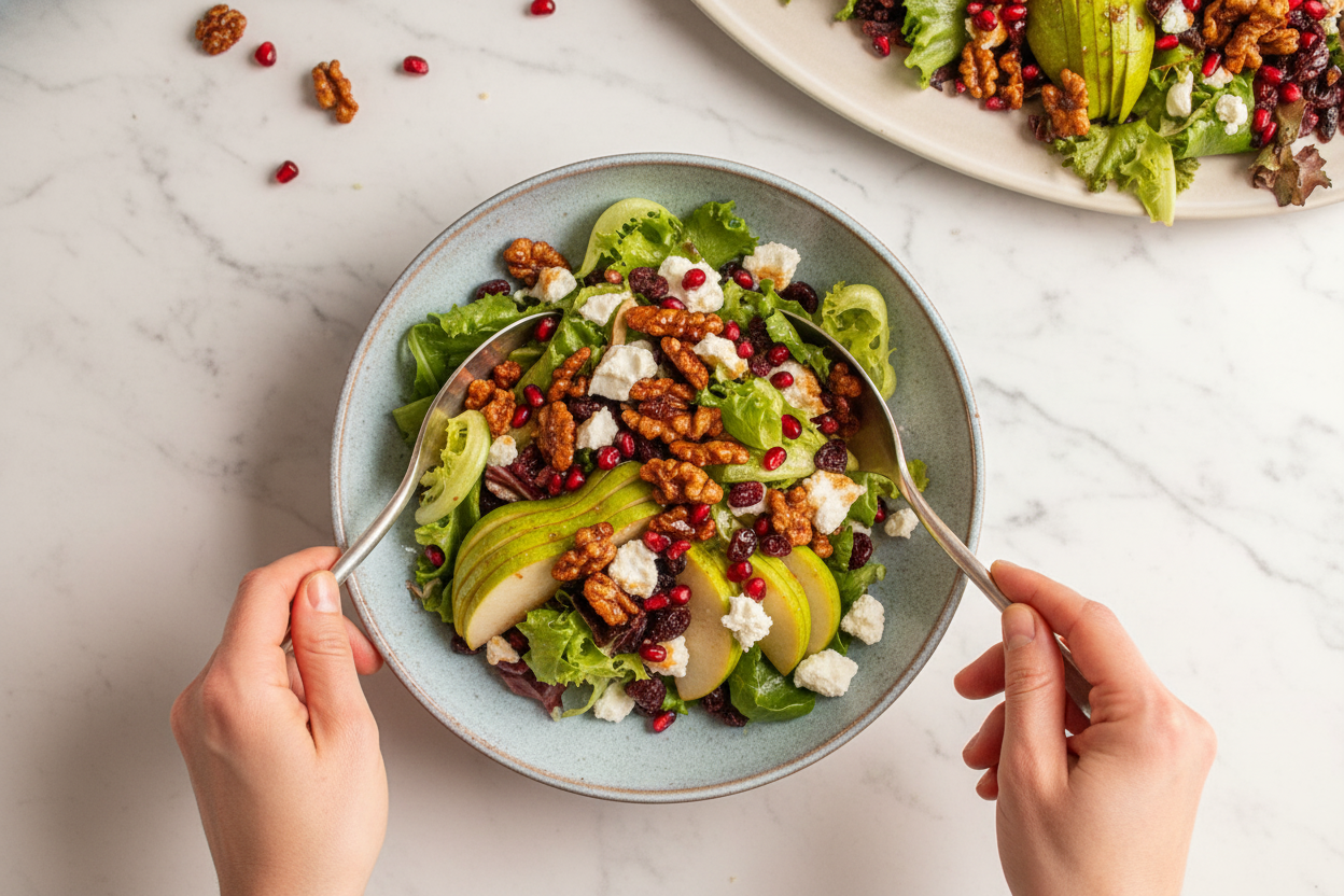 Festive Winter Salad with Candied Walnuts - The Schmidty Wife