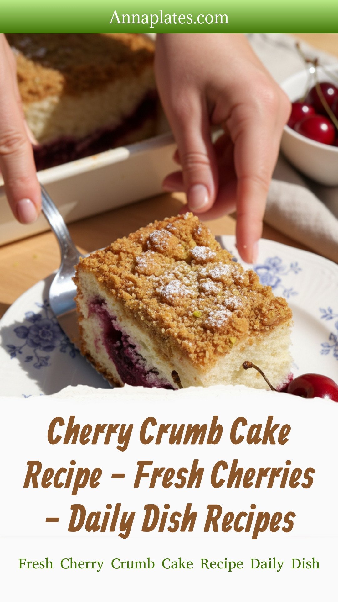 Cherry Crumb Cake Recipe - Fresh Cherries - Daily Dish Recipes