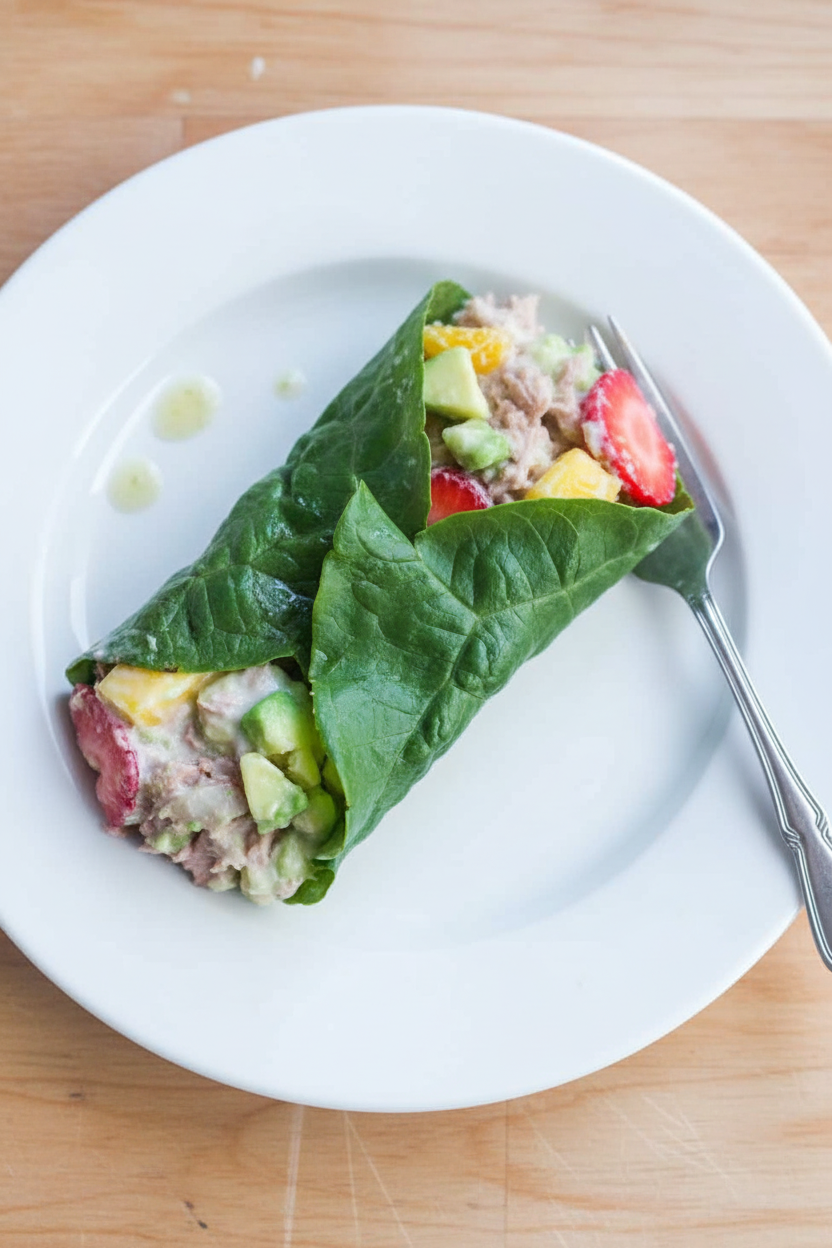 Fruit and Tuna Lettuce Wrap