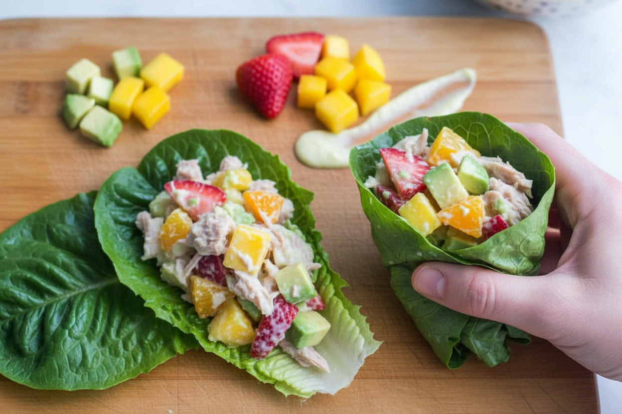 Fruit and Tuna Lettuce Wrap