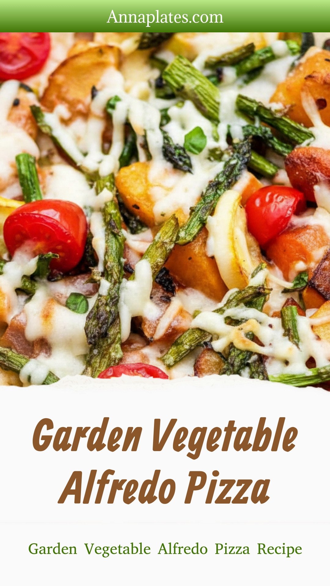 Garden Vegetable Alfredo Pizza