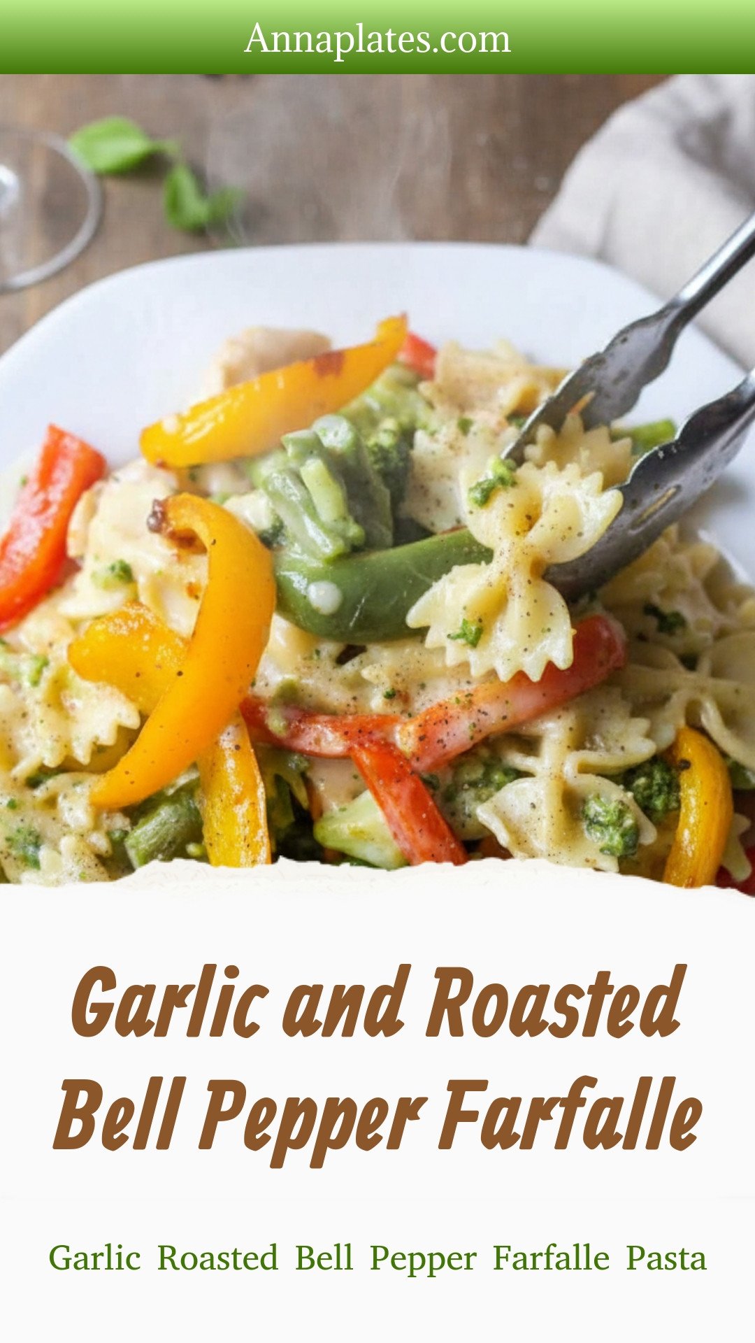 Garlic and Roasted Bell Pepper Farfalle