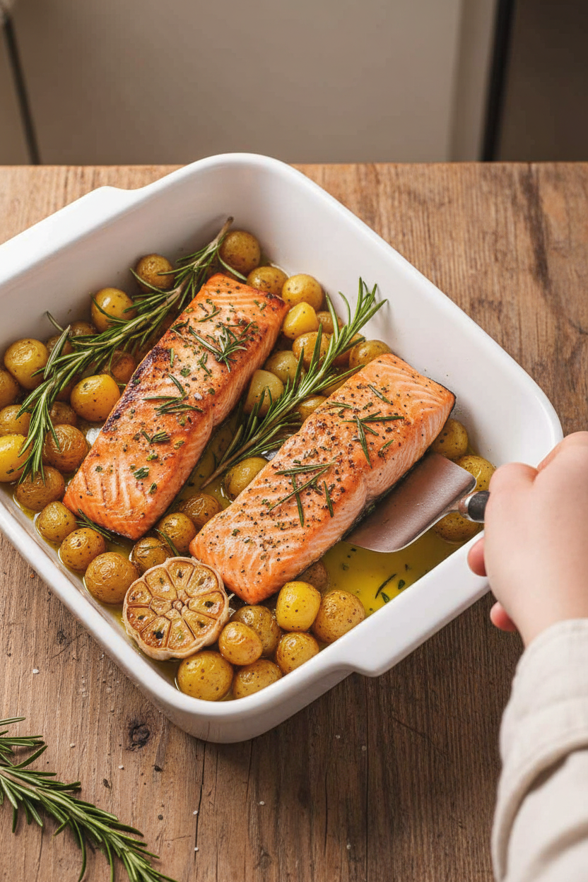 Garlic Rosemary Roasted Salmon
