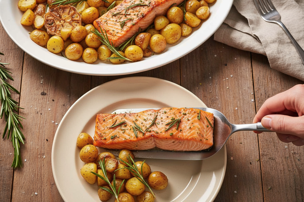 Garlic Rosemary Roasted Salmon