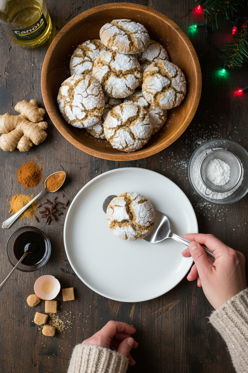Gingerbread Crinkle Cookies