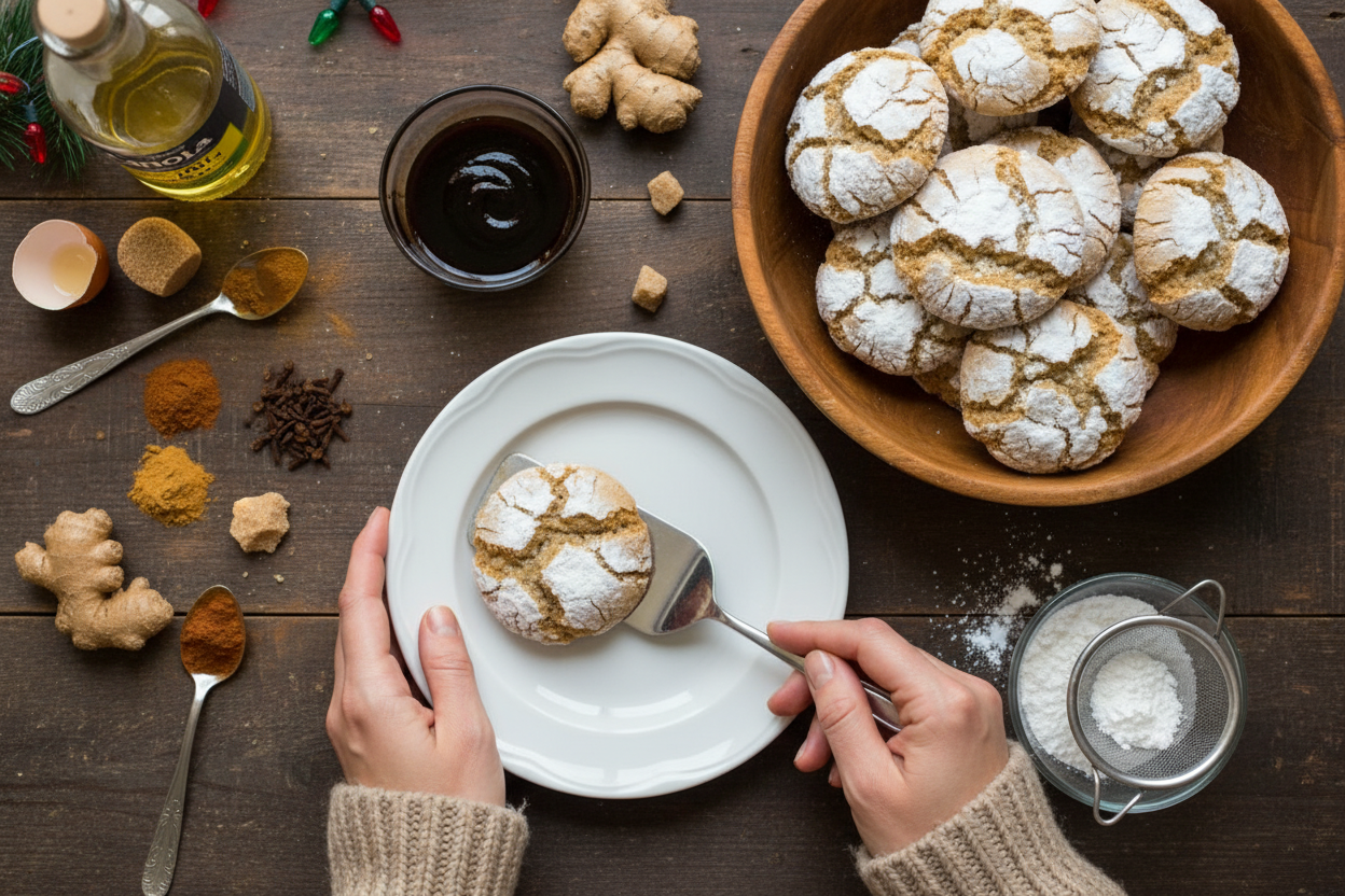 Gingerbread Crinkle Cookies