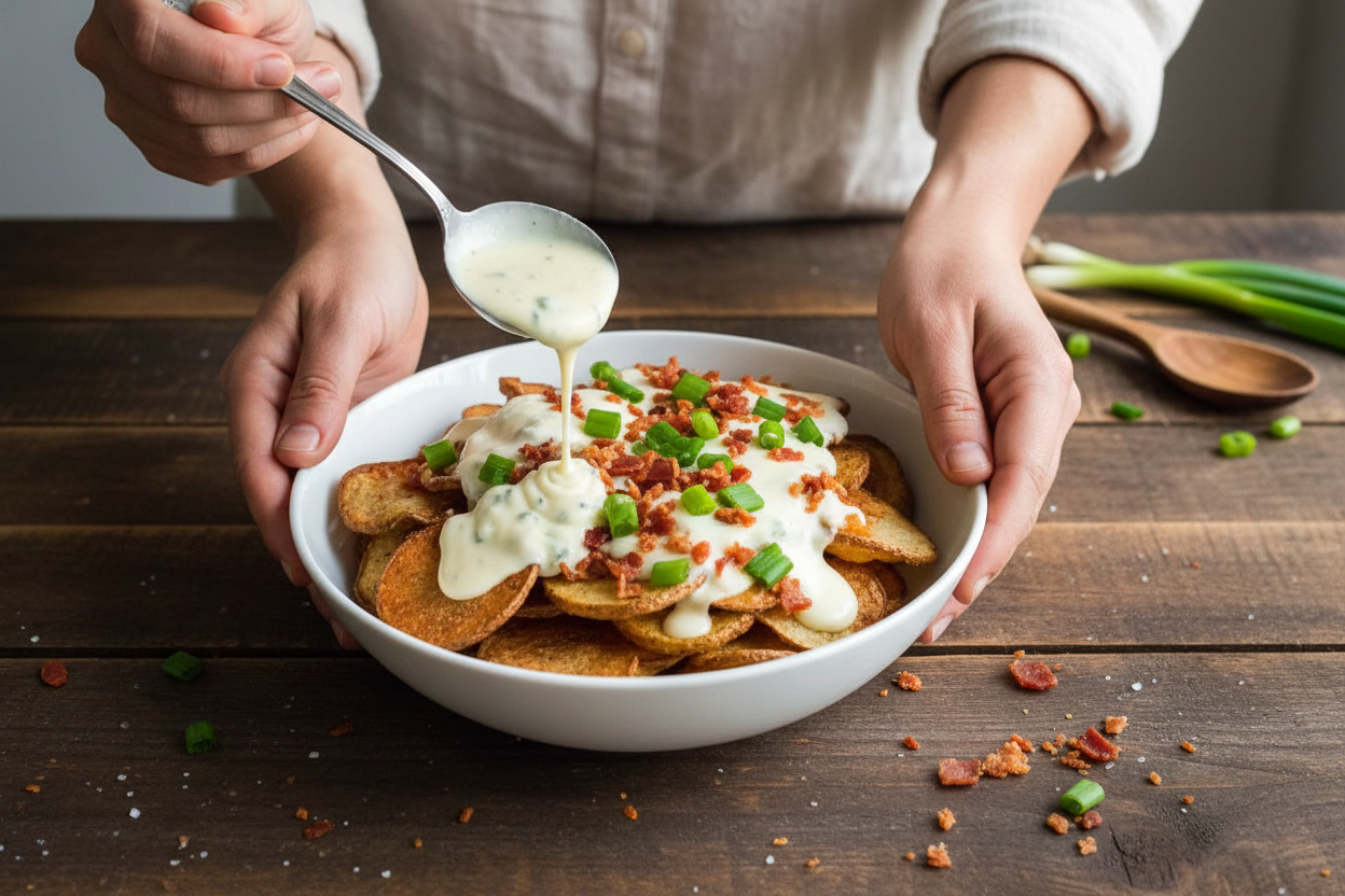 Gorgonzola Cheese Sauce for Baked Potato Chips