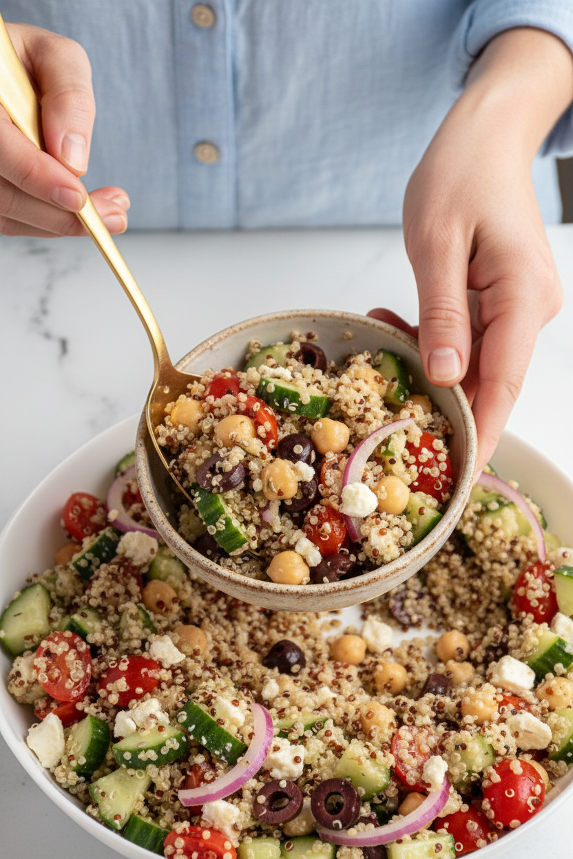 Greek Quinoa Chickpea Salad - The Schmidty Wife