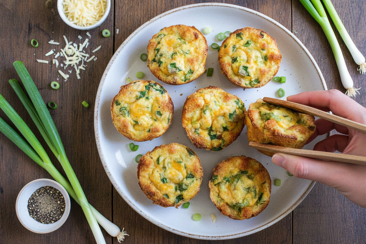 Green Onion Egg Toast Muffins | Brunch Bites | Daily Dish Recipes