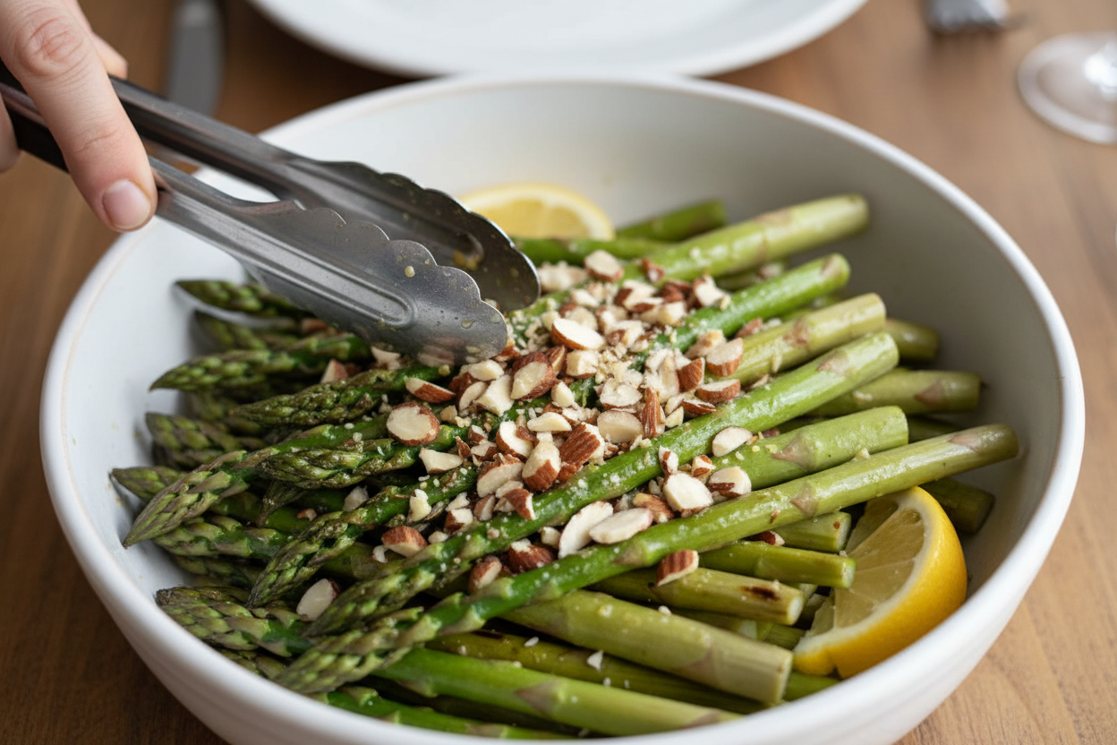 Grilled Almond Asparagus  - The Schmidty Wife