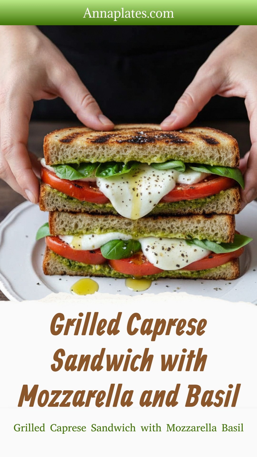 Grilled Caprese Sandwich with Mozzarella and Basil