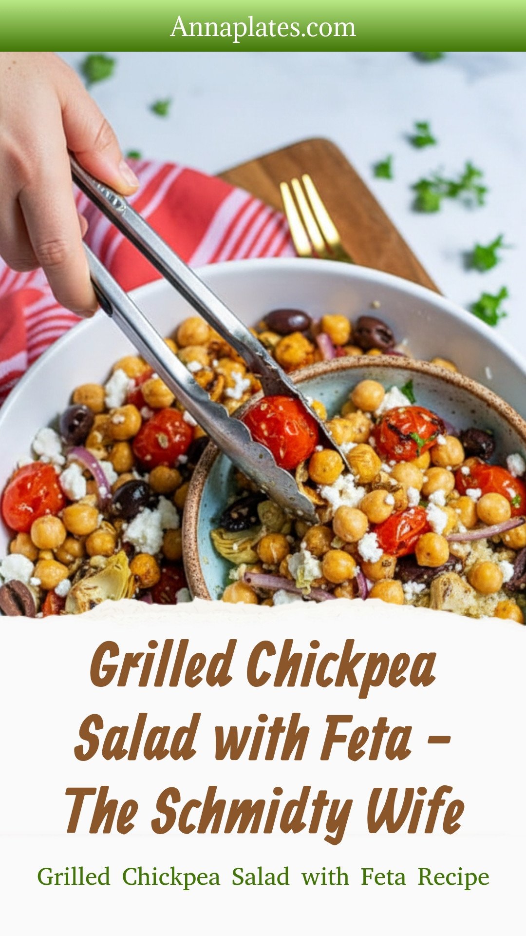 Grilled Chickpea Salad with Feta - The Schmidty Wife