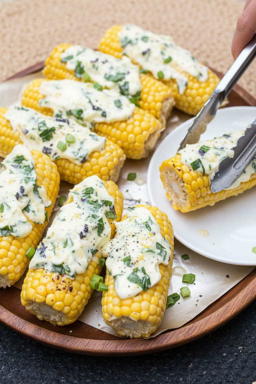 Grilled Corn with Garlic Herb Butter