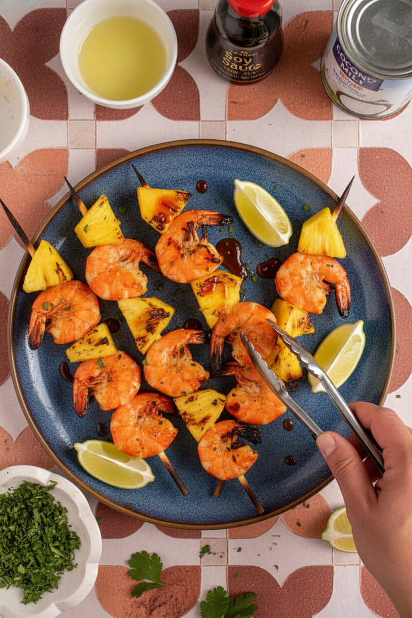Grilled Pineapple Shrimp Skewers - The Schmidty Wife