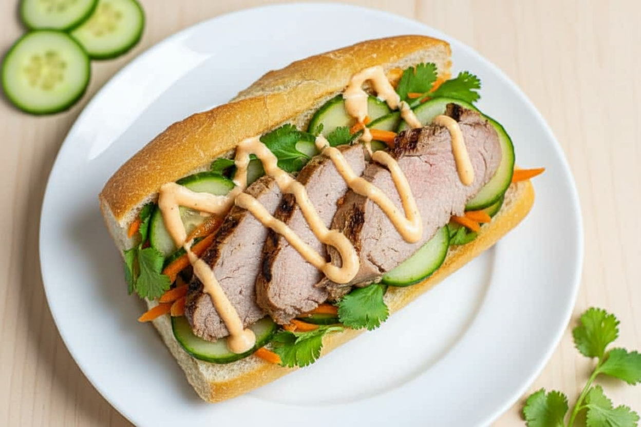 Grilled Pork Banh Mi Sandwich Recipe - The Schmidty Wife