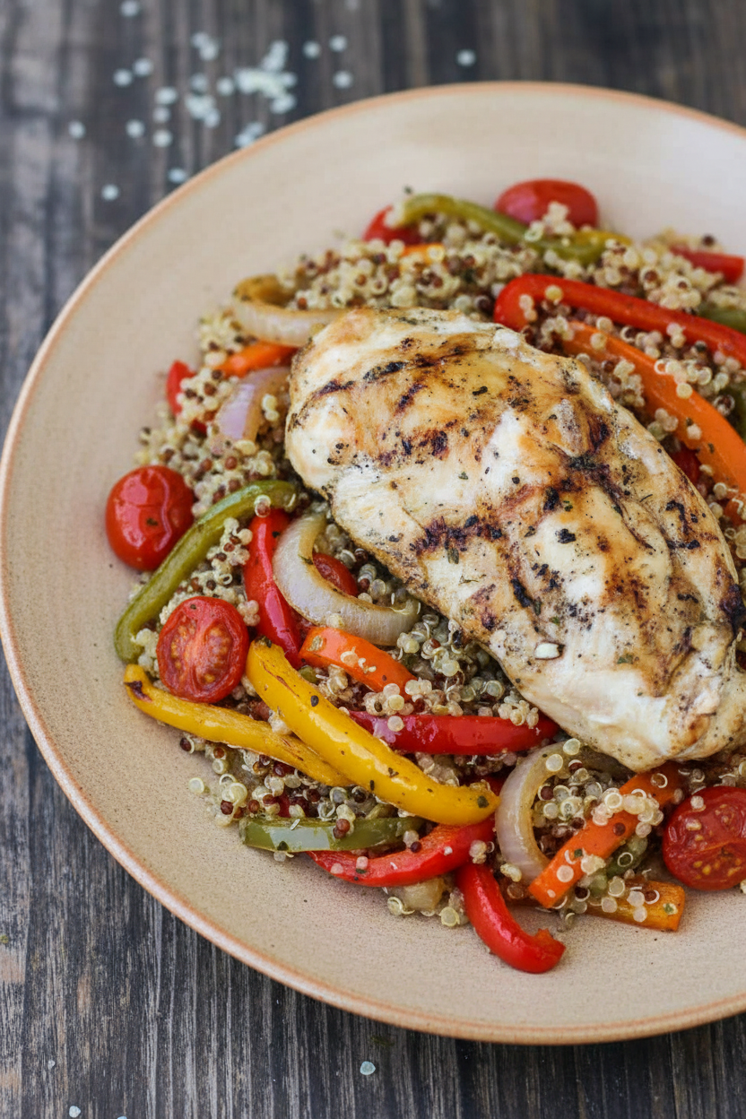 Ranch Grilled Chicken with Grilled Veggies and Quinoa