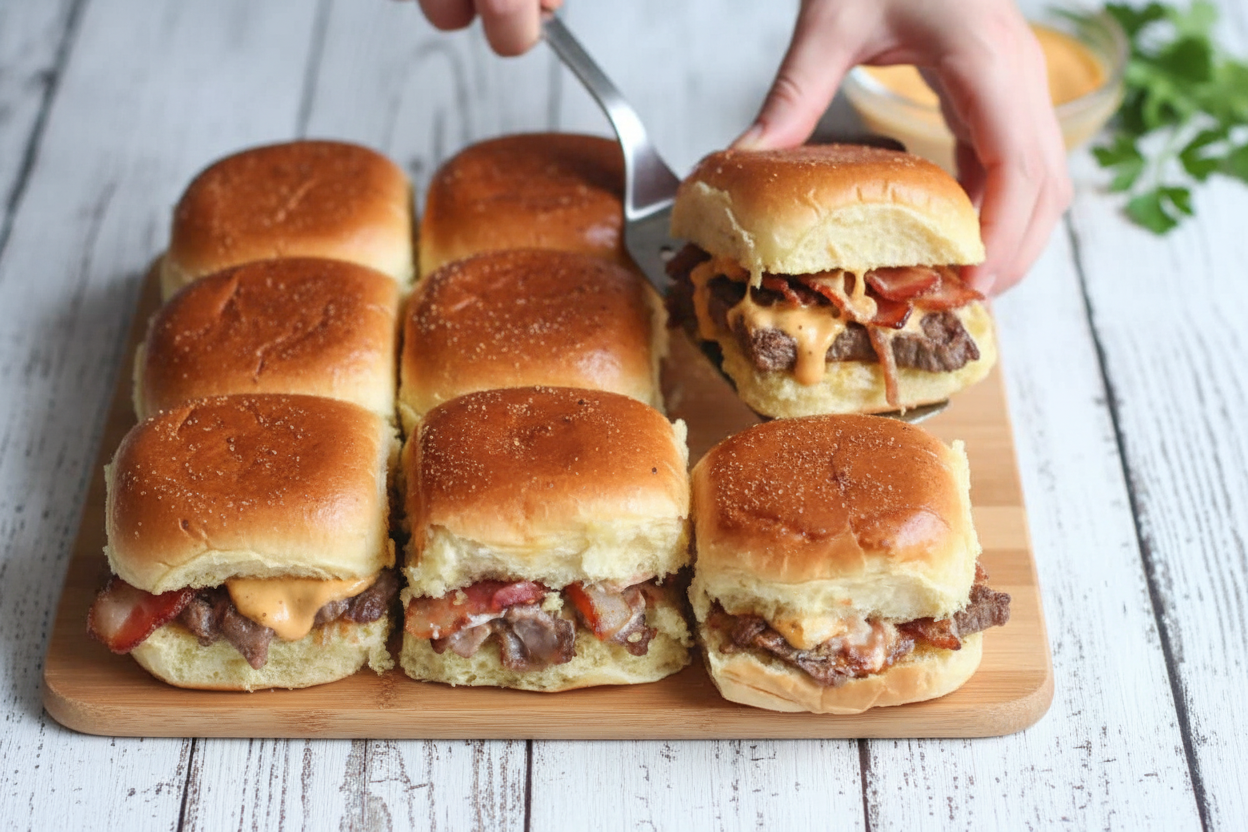 Grilled Ribeye Steak Sliders with Beer Cheese