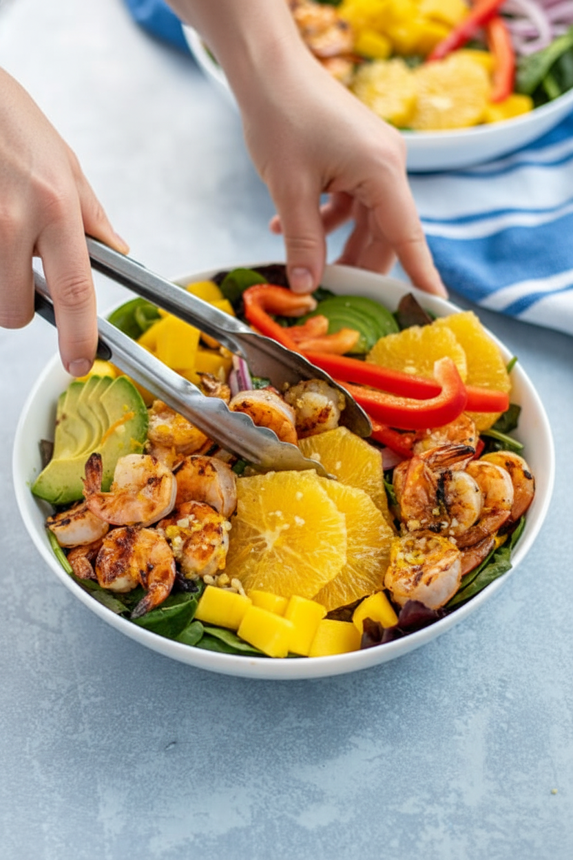 Grilled Shrimp Salad with Avocado and Oranges - The Schmidty Wife