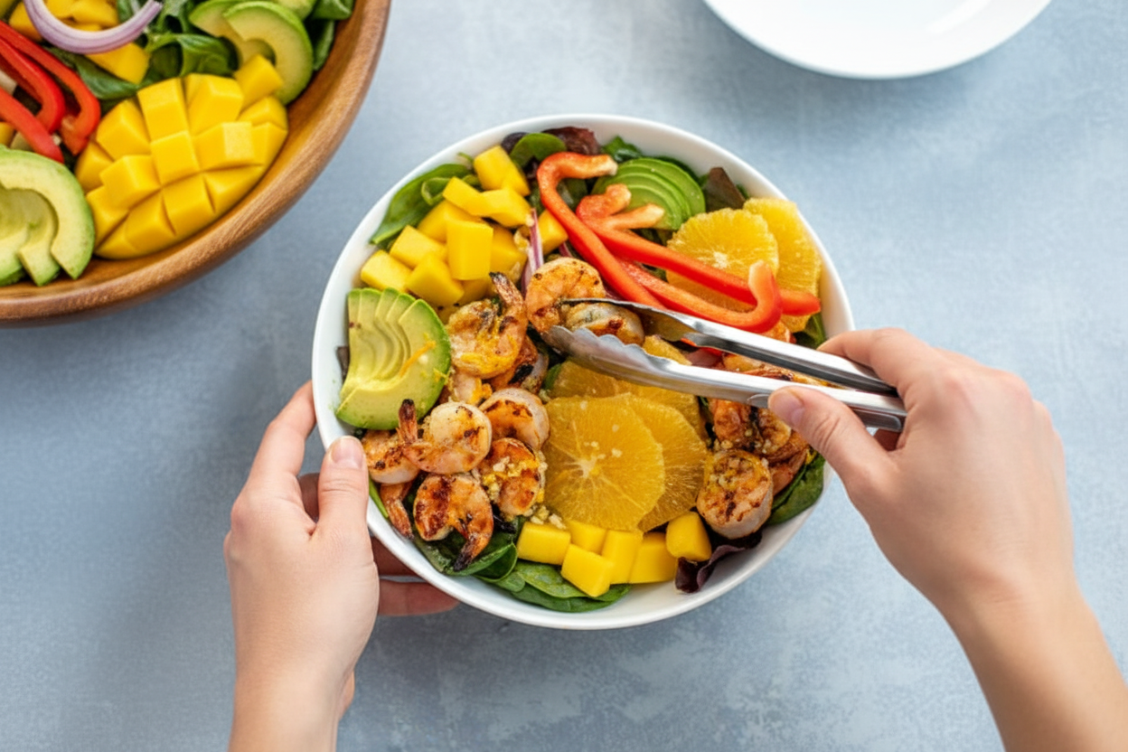 Grilled Shrimp Salad with Avocado and Oranges - The Schmidty Wife