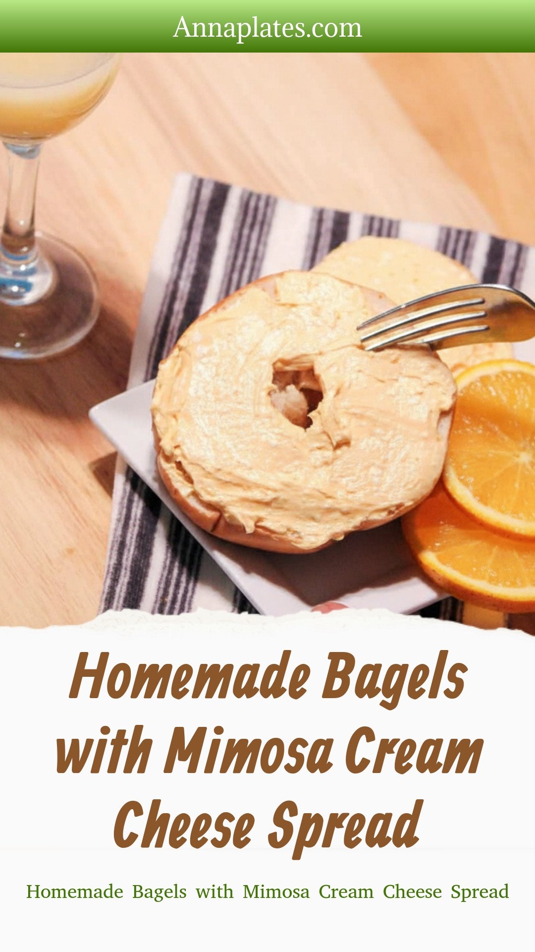 Homemade Bagels with Mimosa Cream Cheese Spread