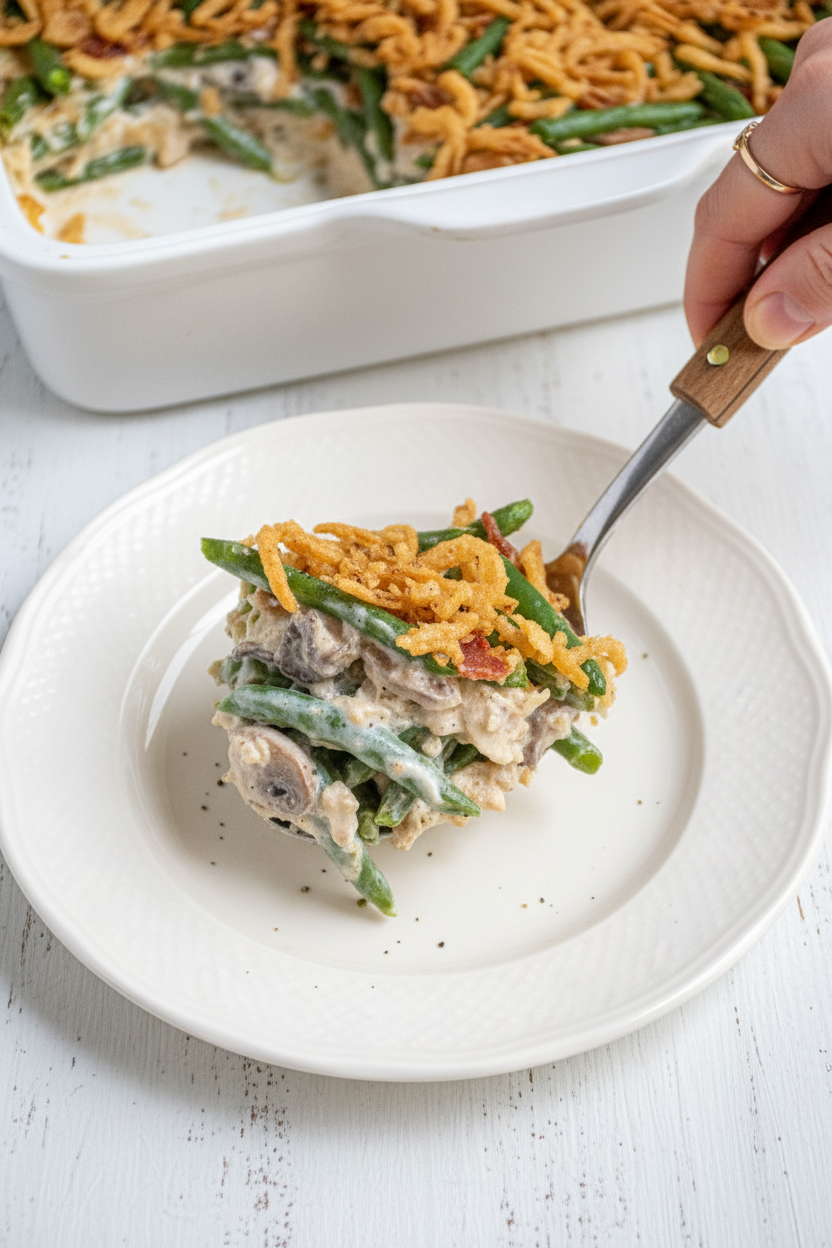 Homemade Green Bean Casserole with Bacon - The Schmidty Wife