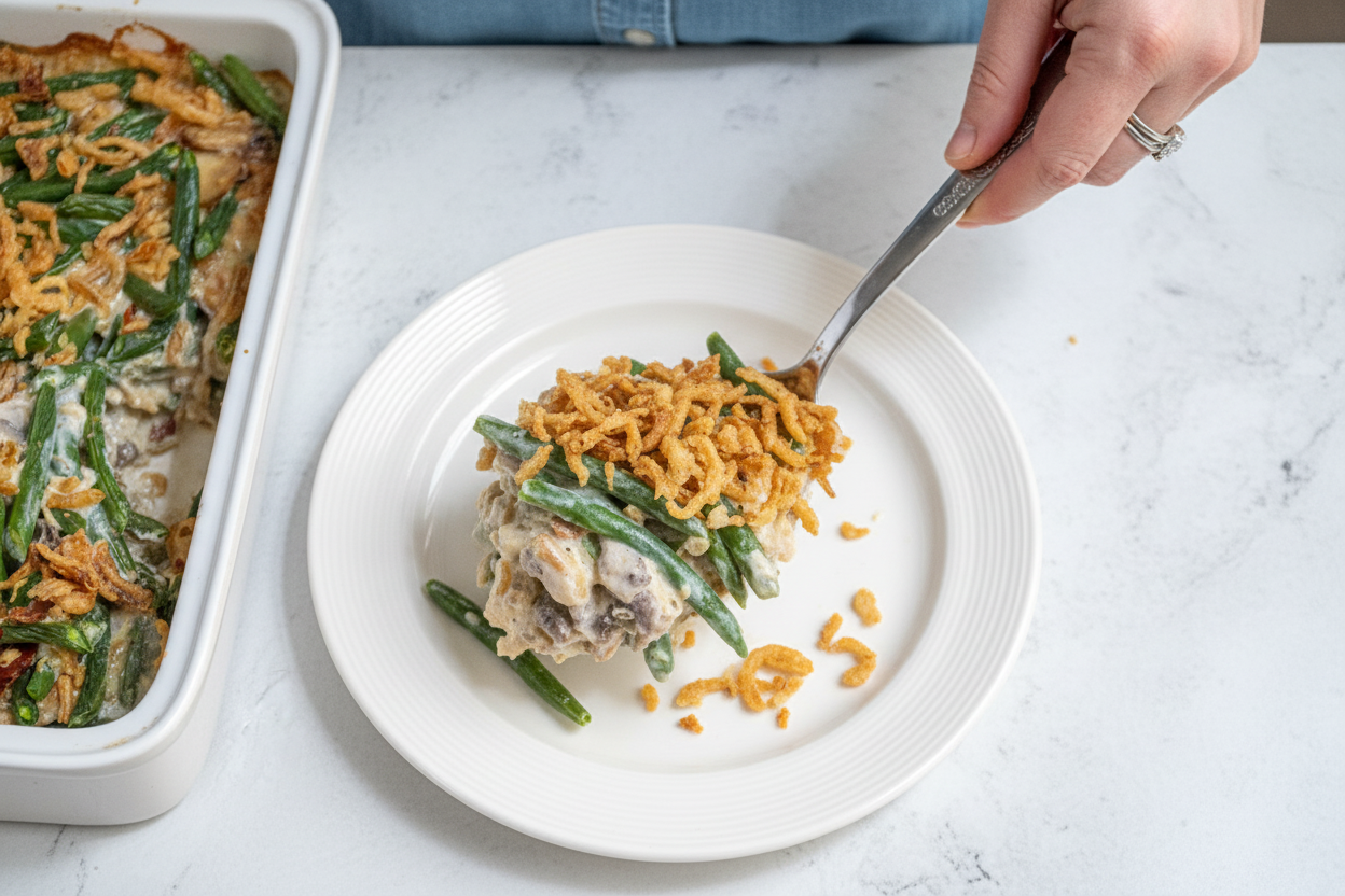 Homemade Green Bean Casserole with Bacon – The Schmidty Wife: Bacon Green Bean Casserole Recipe