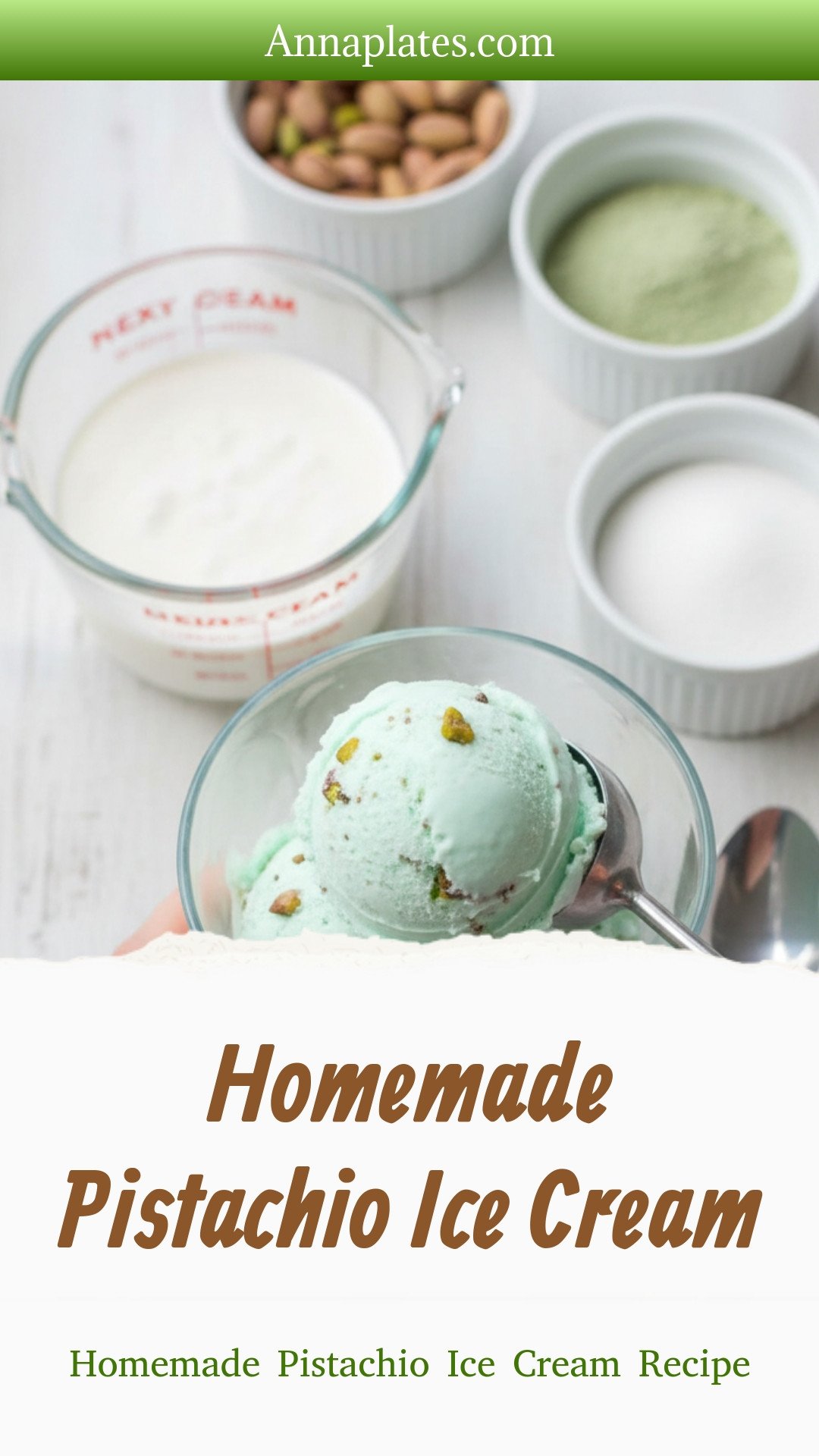 Homemade Pistachio Ice Cream
