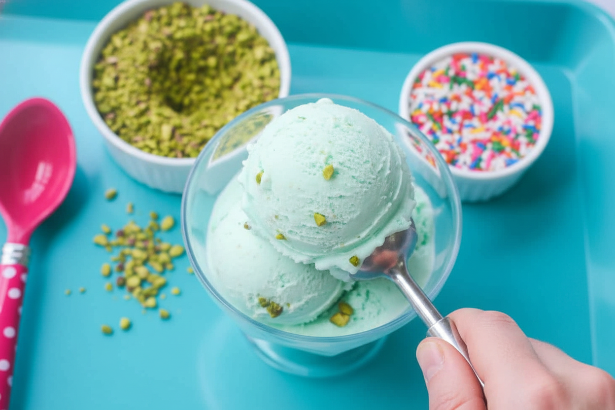 Homemade Pistachio Ice Cream