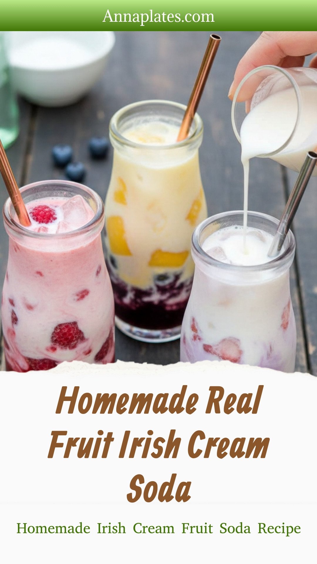 Homemade Real Fruit Irish Cream Soda