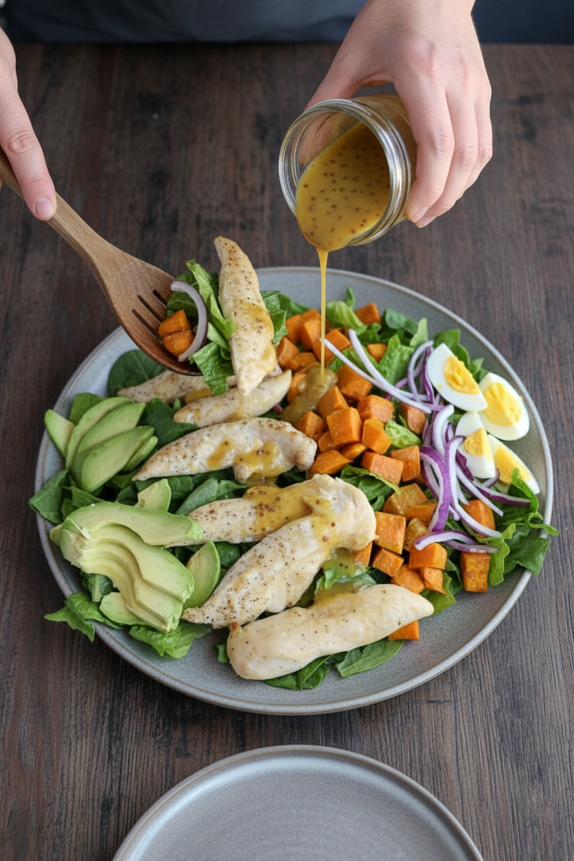 Honey Mustard Chicken and Sweet Potato Salad - The Schmidty Wife