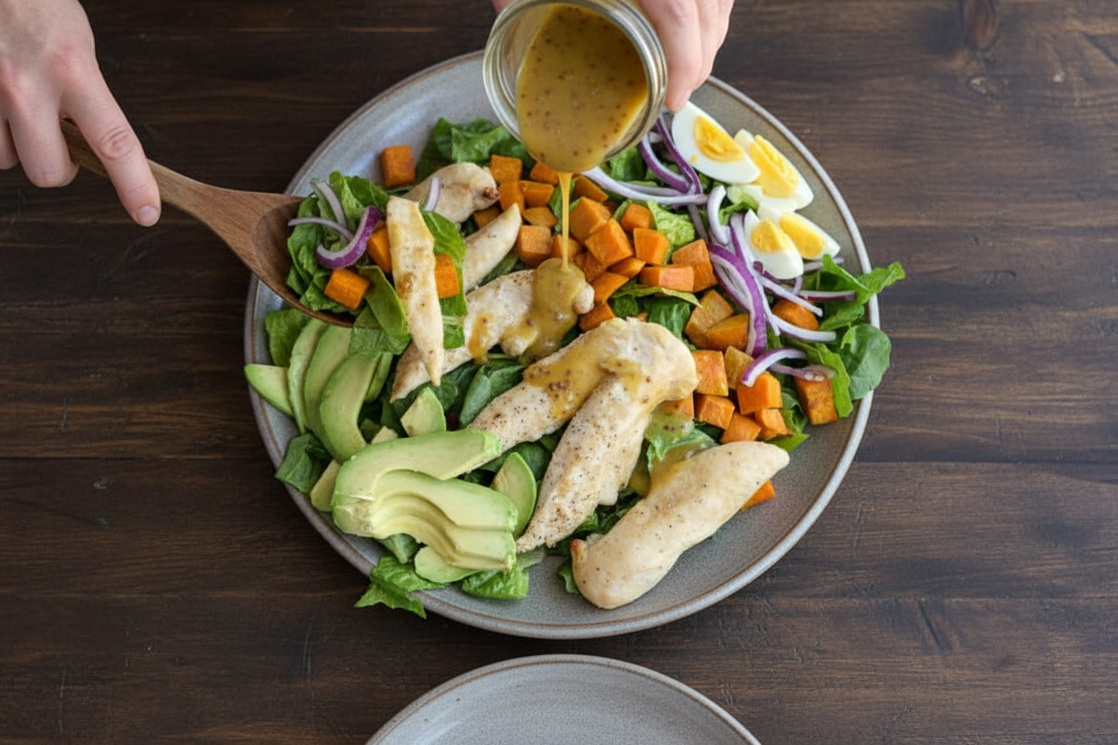 Honey Mustard Chicken and Sweet Potato Salad - The Schmidty Wife