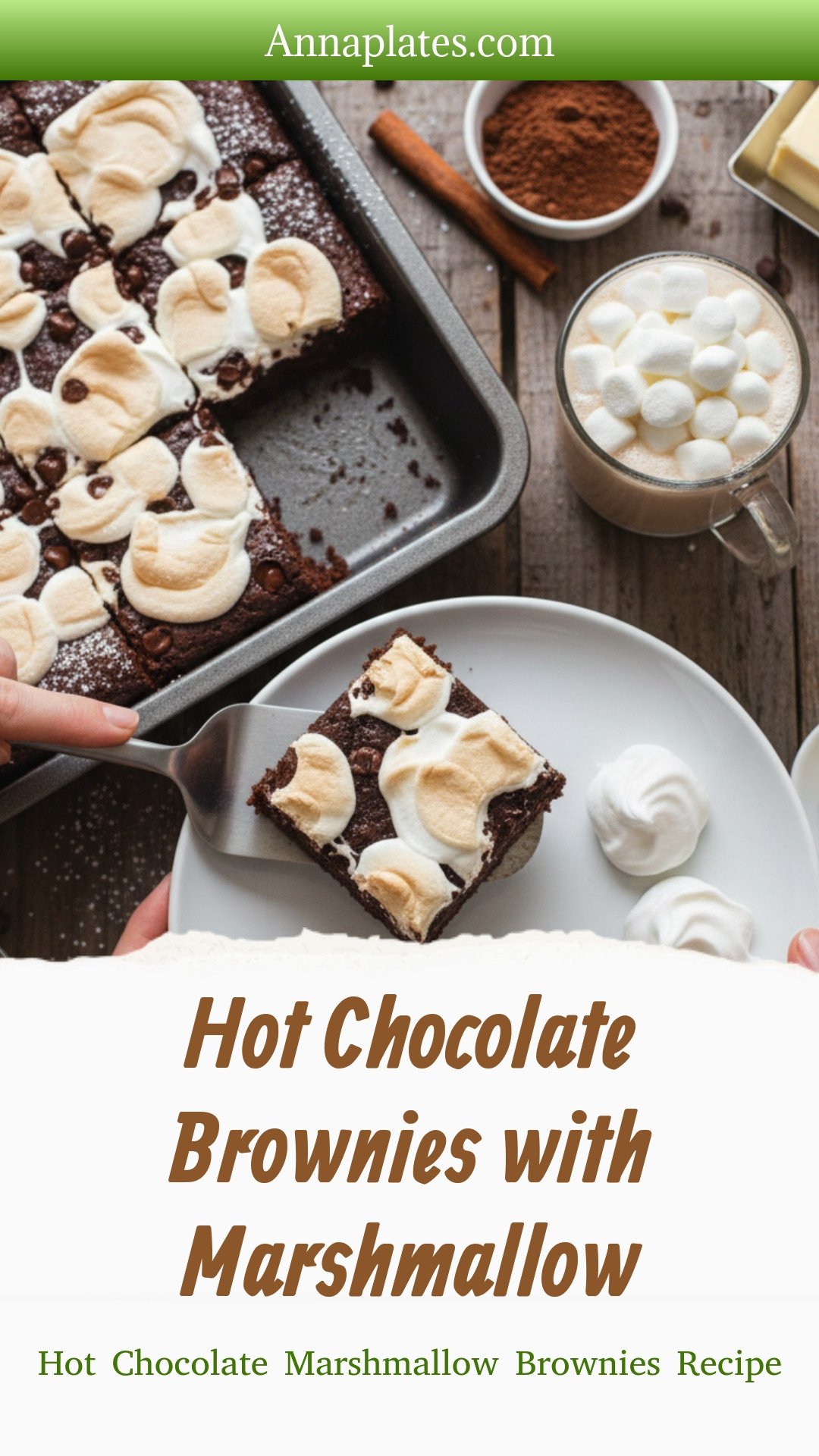 Hot Chocolate Brownies with Marshmallow